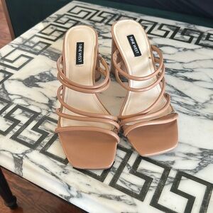 Tan Nine West heeled sandals